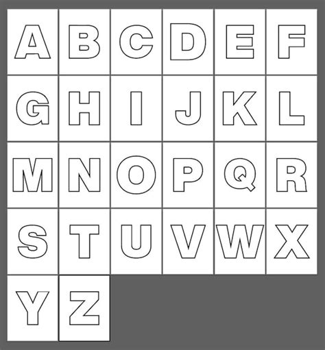 Free Printable Letters Template: Uppercase Alphabet .